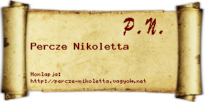 Percze Nikoletta névjegykártya